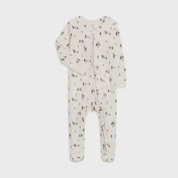 Organic Baby Peyton Footed Sleeper - Woods / Cypress 0-3M