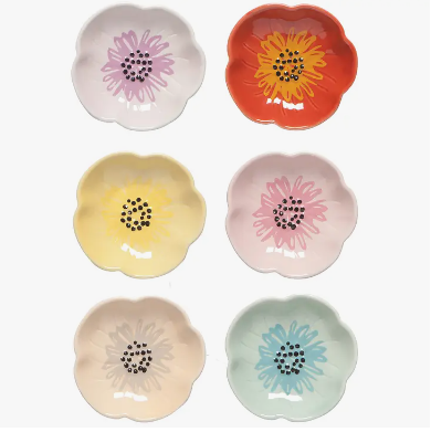 Flower Pinch Bowls - Set of 6