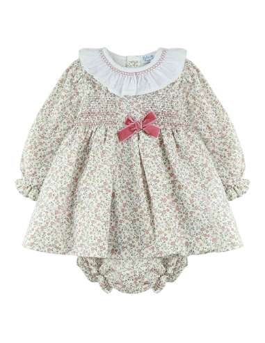 DF251905 GIRLS DRESS WITH KNICKERS BRAND DULCE DE FRESA (Sizes: 18 M)