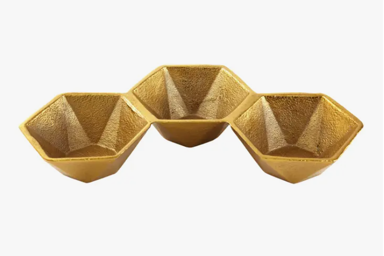 Gold Trio Hex Bowls