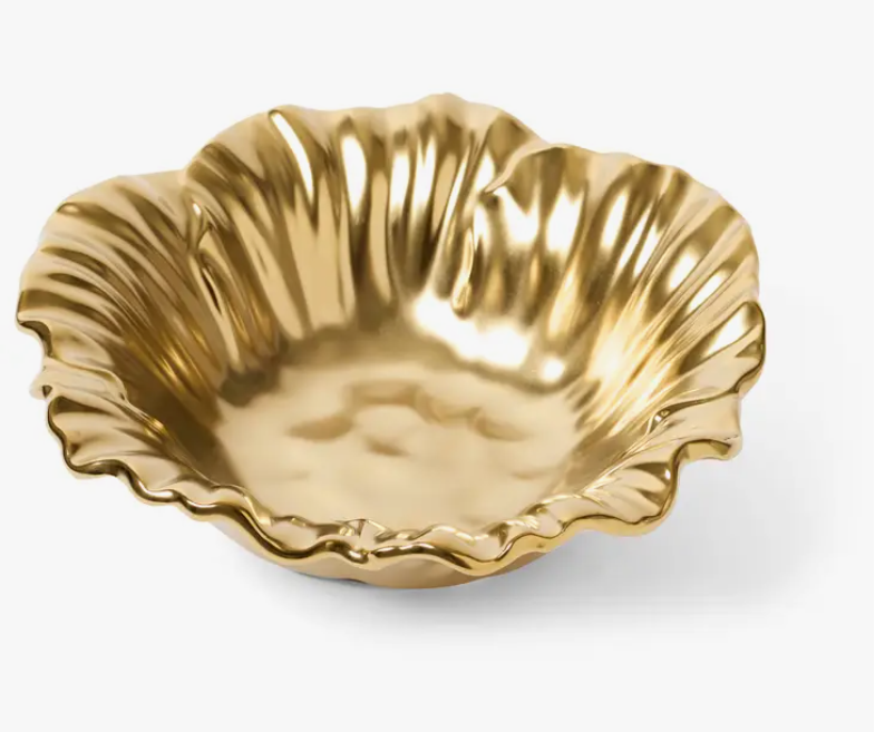 Matte Gold Sunflower Bowl - 6.75"