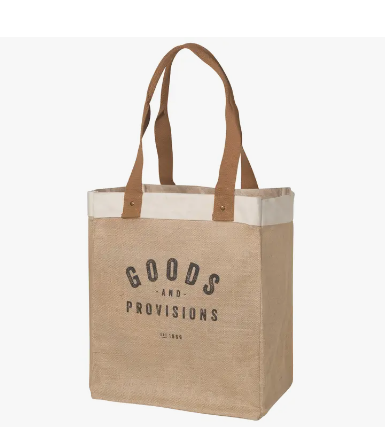 Goods & Provisions Large Burlap Shopping Bag