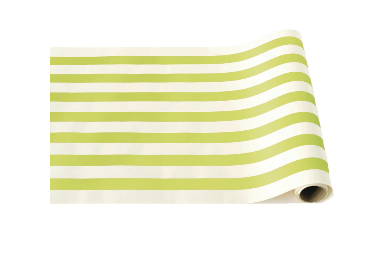 Hester & Cook Bright Green Classic Stripe Table Runner