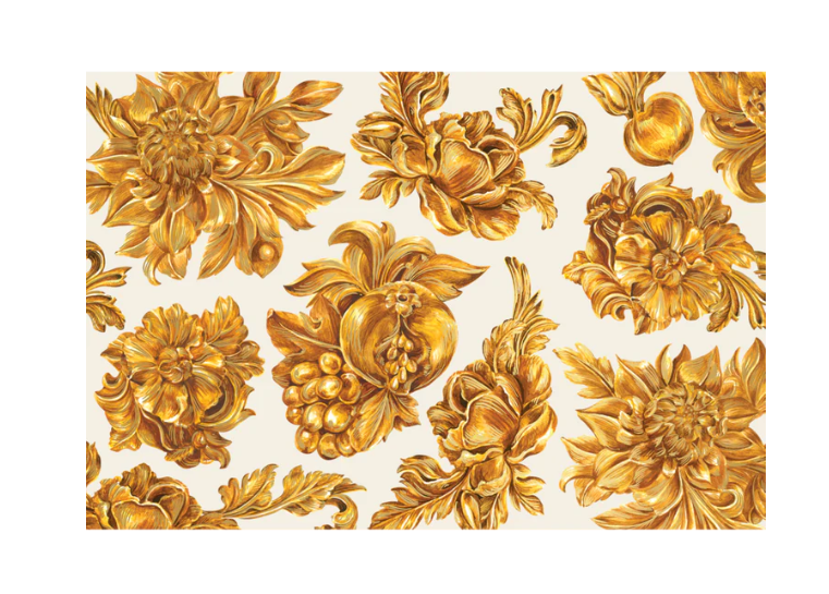 Hester & Cook Gold Flora Placemats - 12ct