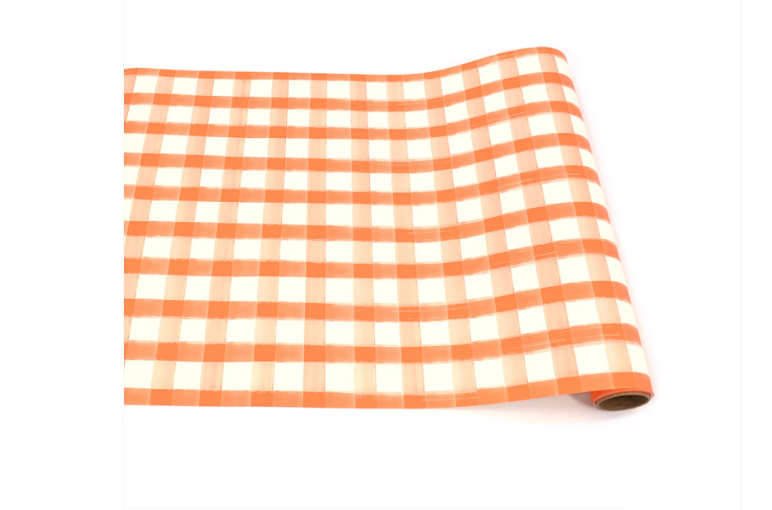 Hester & Cook Orange Painted Check Runner - 20"x 25"