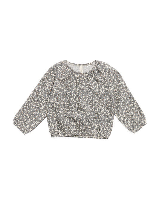 Floral Cinch Long Sleeve Shirt, 6-12m