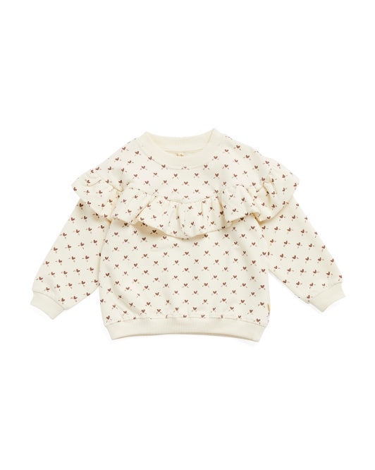 Ruffle Heart Sweatshirt, 0-3m