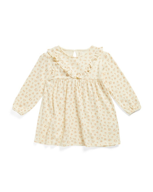 Cream/Pink Floral Dress & Bloomers, 0-3m