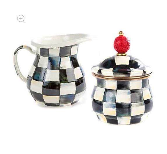 MacKenzie Childs Courtly Check Cream & Sugar Set