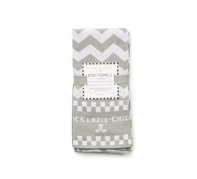 MacKenzie-Childs Sterling Zig Zag Dish Towels - Set of 3