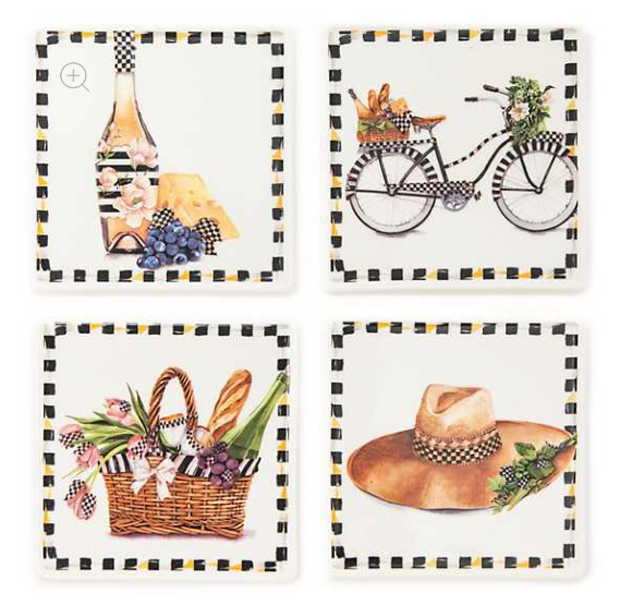 MacKenzie-Childs Vino Alfresco Coasters - Set of 4