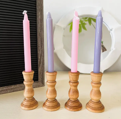 Mini Wooden Candle Stick Holder