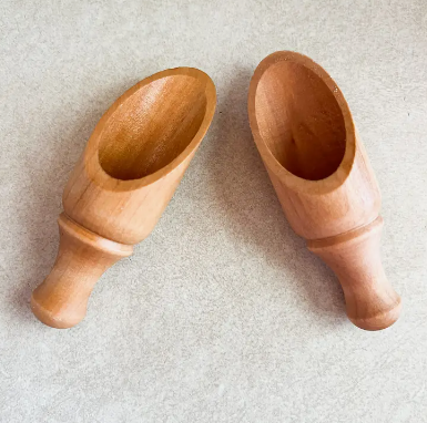 Mini Wooden Oval Scoop