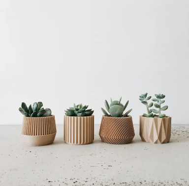 Oslo Origami Kobe Stockholm Set of 4 Indoor Planters - Natural