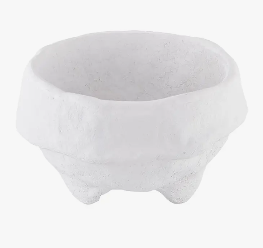 Paper Mache Bowl - White