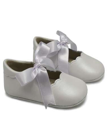 Pram shoes Mary Janes with bows 3604 White (sizes: 15)