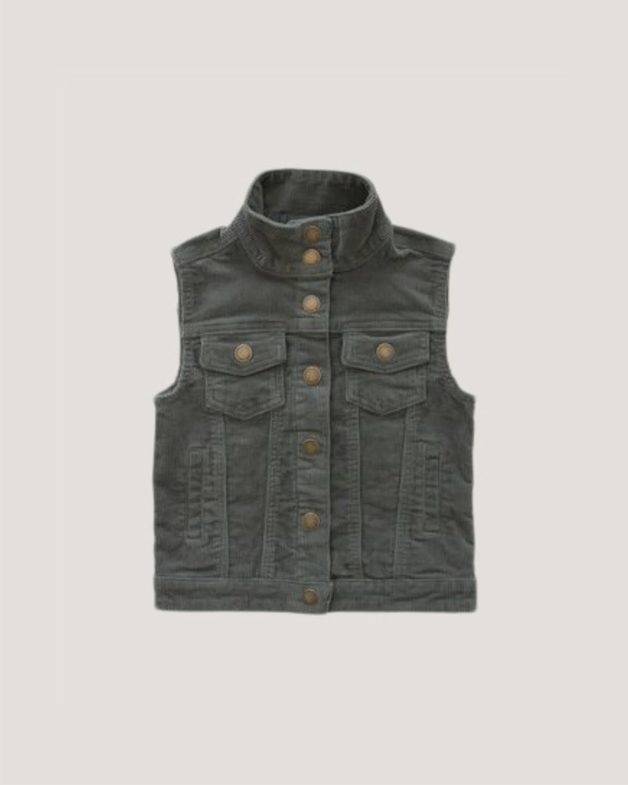 Reece Cord Vest - Fog - 1YR