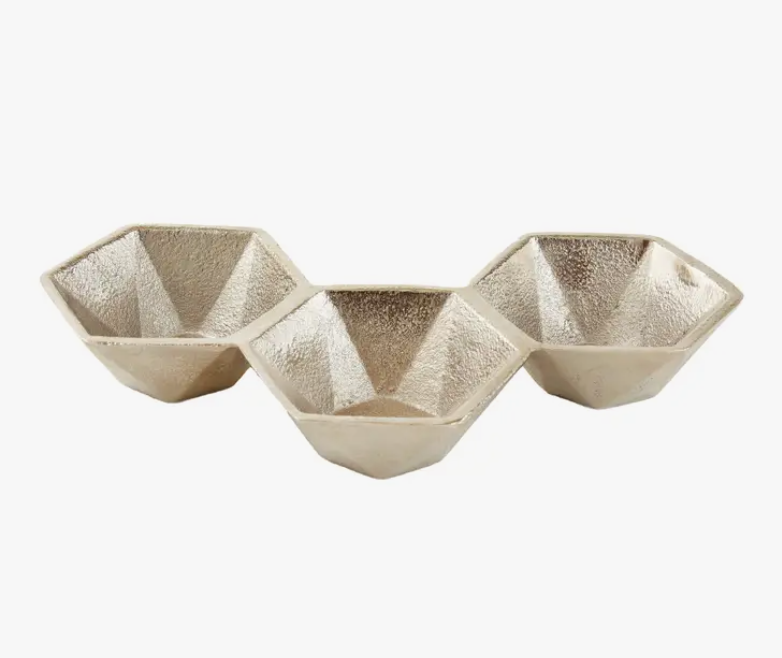 Silver Trio Hex Bowls