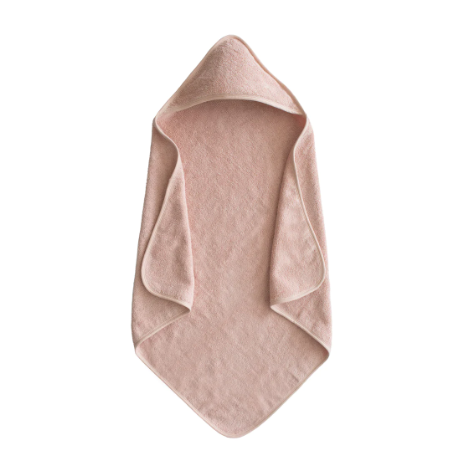 Mushie Organic Cotton Baby Hooded Towel - Blush