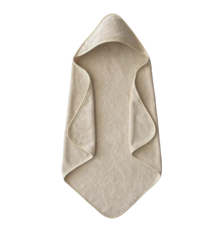 Mushie Organic Cotton Baby Hooded Towel - Fog