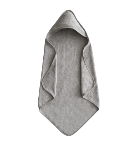 Mushie Organic Cotton Baby Hooded Towel - Gray