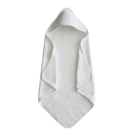 Mushie Organic Cotton Baby Hooded Towel - Pearl